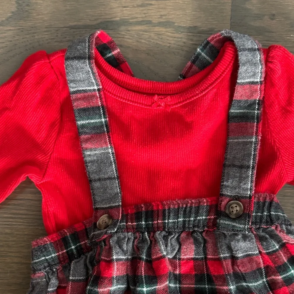 Carter’s 2-Piece Holiday Plaid Jumper Set | 6 Months